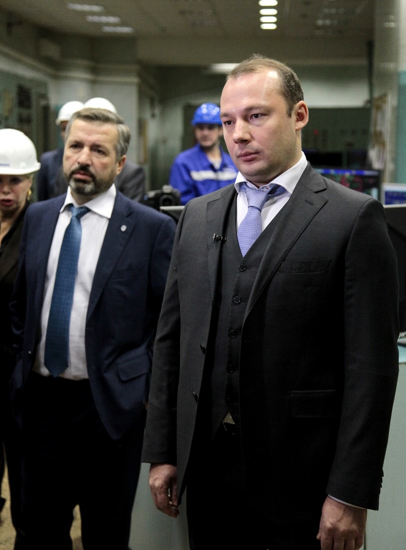 Генеральный директор ООО «Газпром энергохолдинг» Денис Федоров (справа), генеральный директор ЗАО «РОТЕК» Михаил Лифшиц (слева)